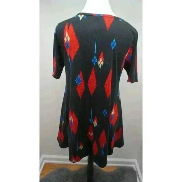 LuLaRoe Carly Dress - Black with Red and Blue Print - Size XS - Picture 8 of 12